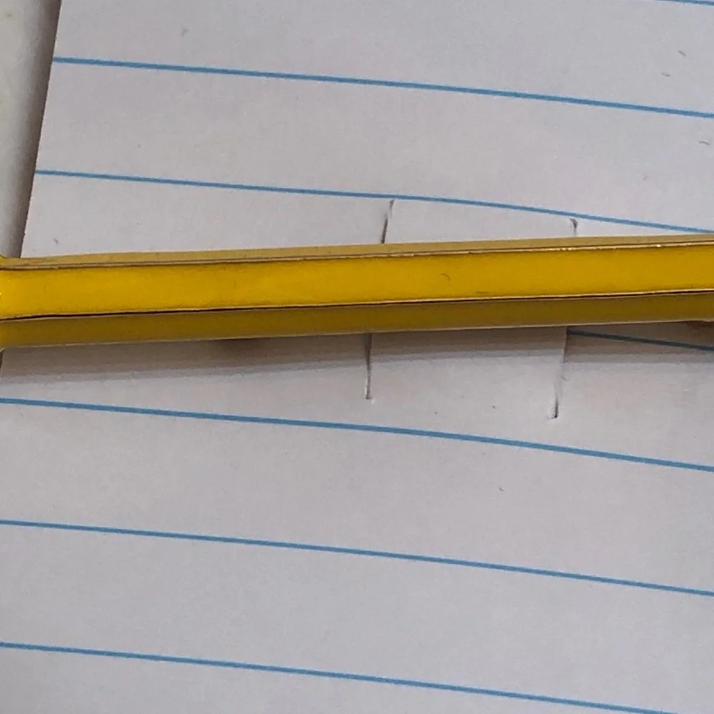 Betsey Johnson Gold Tone & Yellow Enamel & Pencil Rubber Eraser Brooch Pin NWT